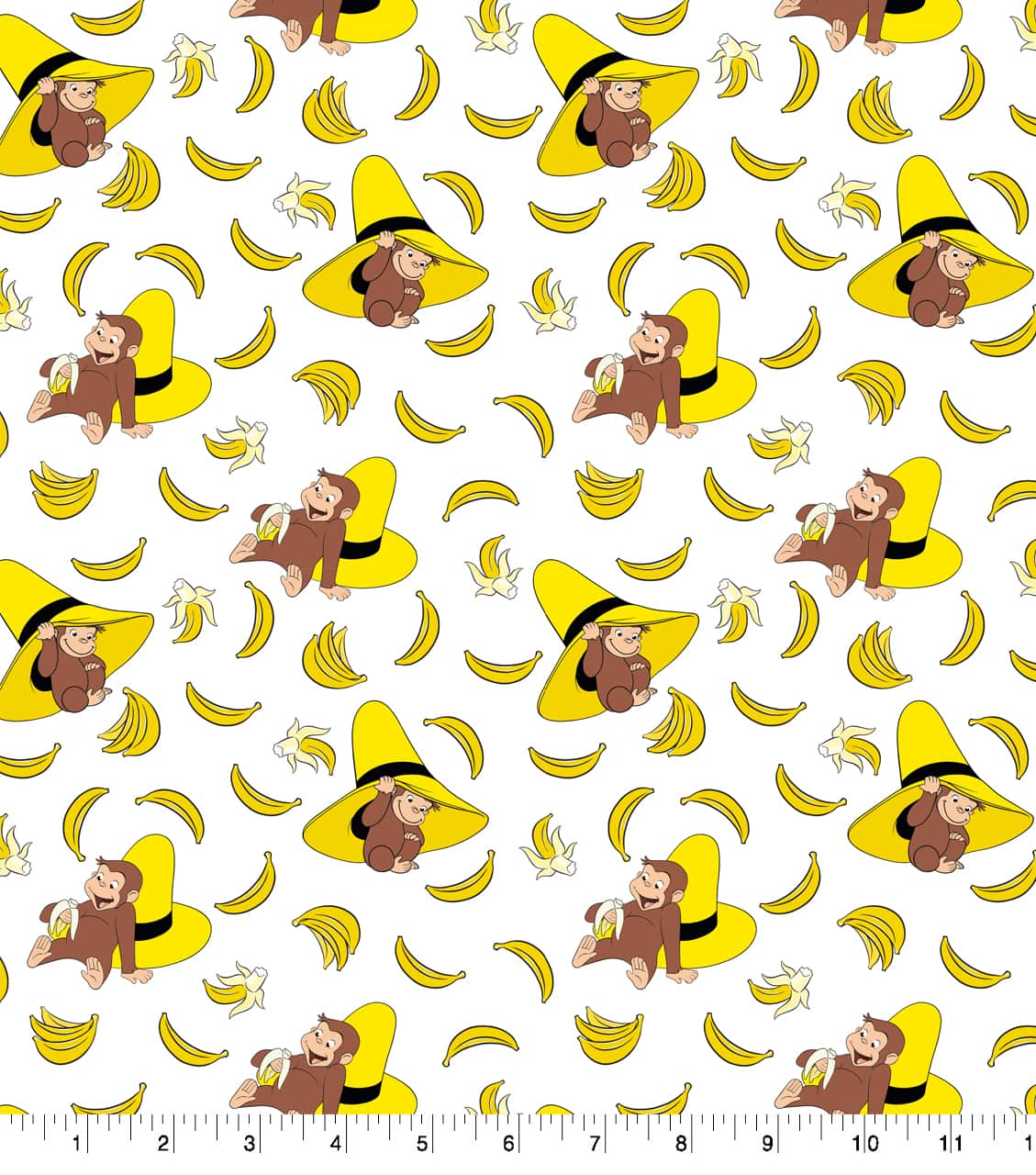 Universal Studios Curious George Banana Packed Cotton Fabric